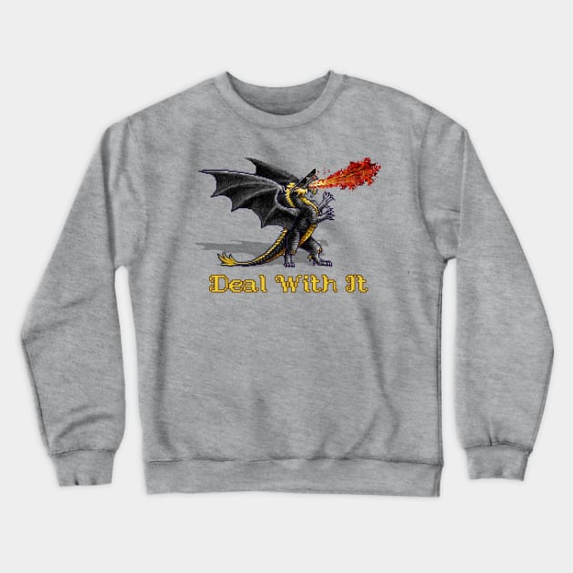 Black Dragon Deal With It Crewneck Sweatshirt by Neslepaks